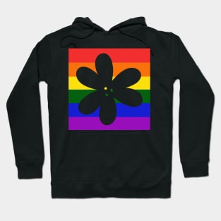 Flower Outline - discreet gay pride flag Hoodie